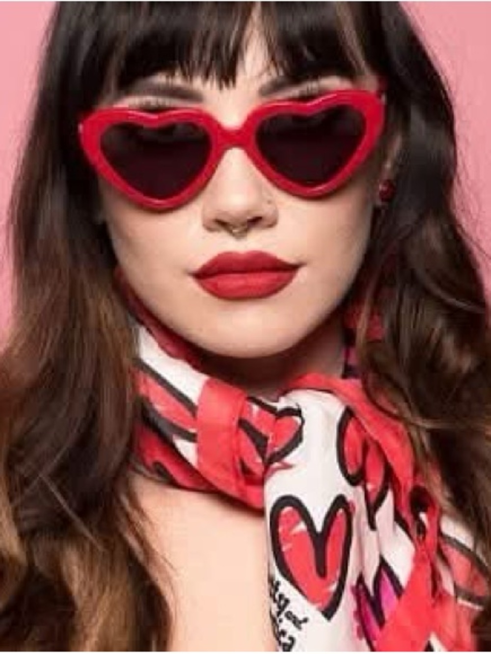 Betty and Veronica Red Heart-Shaped Sunglasses -